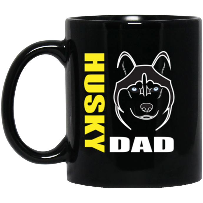 Husky Dad 11 oz. Black Mug