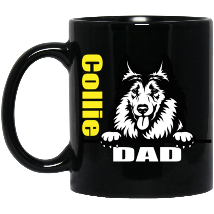 Collie Dad 11 oz. Black Mug
