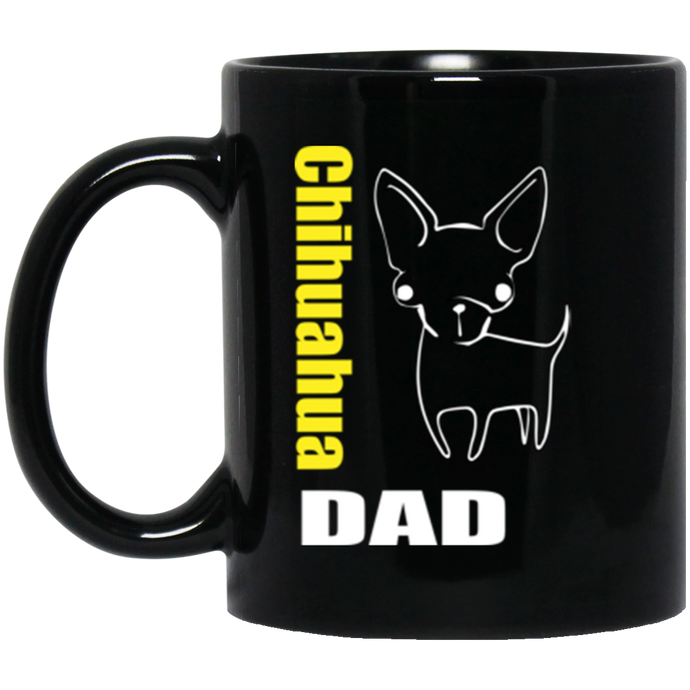 Chihuahua Dad 11 oz. Black Mug