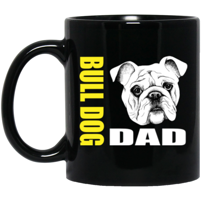 Bulldog Dad 11 oz. Black Mug