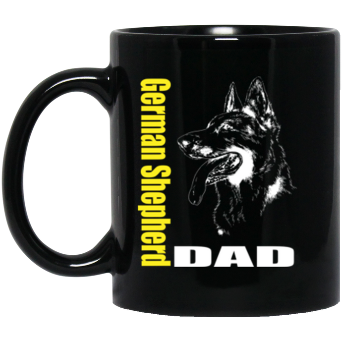 German Shepard Dad2 11 oz. Black Mug