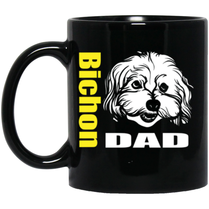 Bichon Dad 11 oz. Black Mug