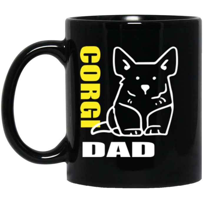 Corgi Dad 11 oz. Black Mug
