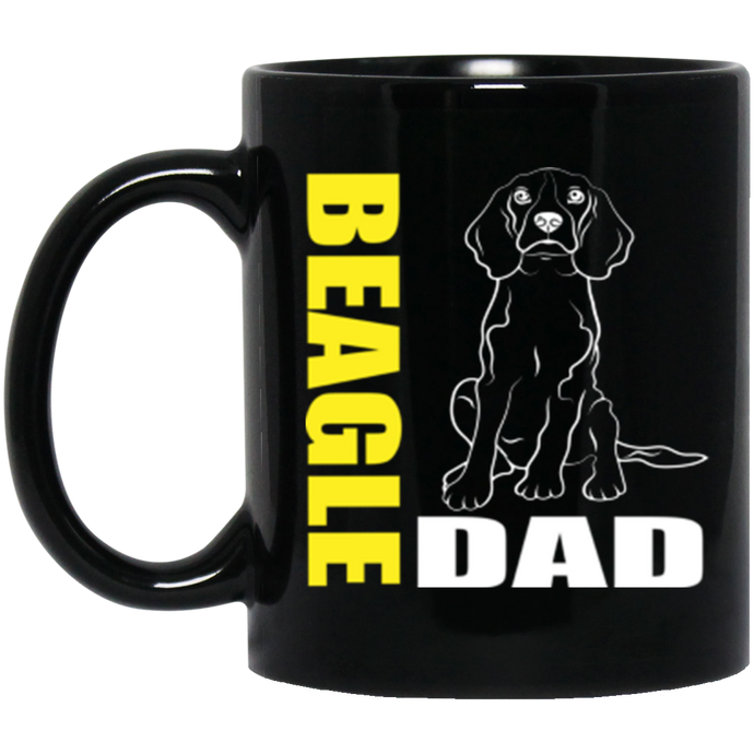 Beagle Dad 2 11 oz. Black Mug