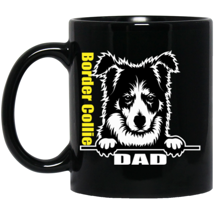 Border Collie Dad 11 oz. Black Mug