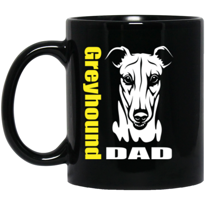 Greyhound Dad 11 oz. Black Mug