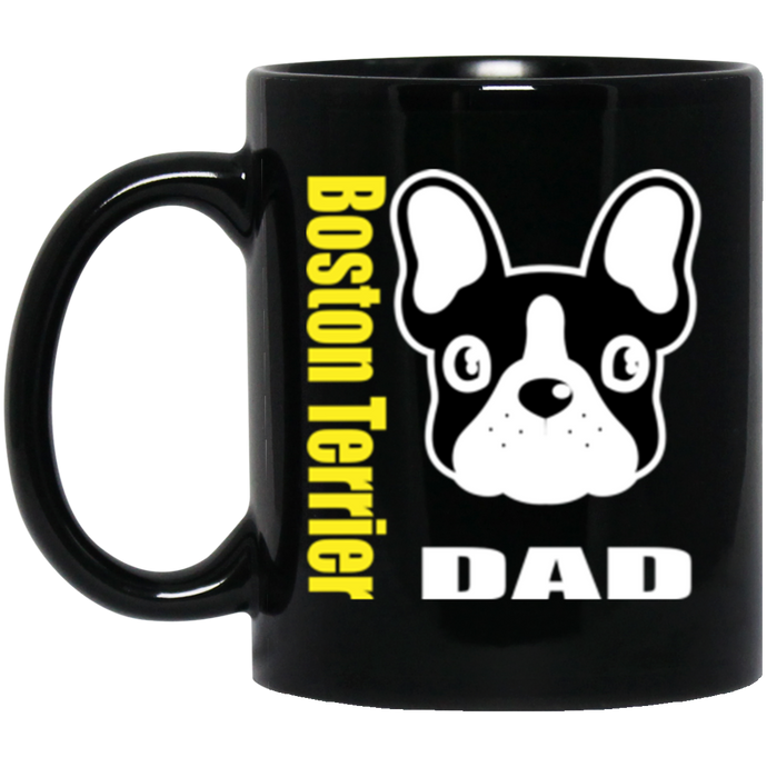 Boston Terrier Dad 11 oz. Black Mug