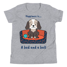 Load image into Gallery viewer, Happiness is a Bed and a Ball Youth Short Sleeve T-Shirt