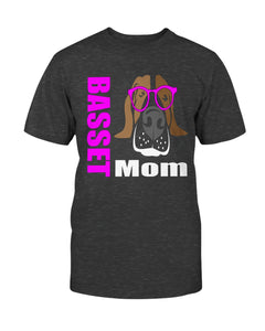 Basset with Glasses Dog Mom Unisex T-Shirt