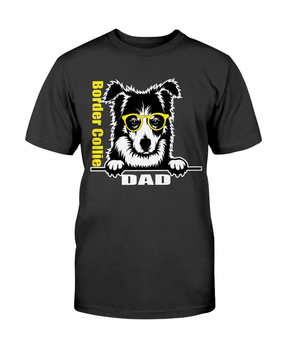 Border Collie with Glasses Dog Dad Unisex T-Shirt