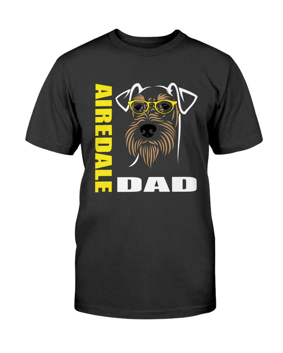 Airedale with Glasses Dog Dad Unisex T-Shirt
