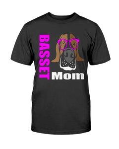 Basset with Glasses Dog Mom Unisex T-Shirt