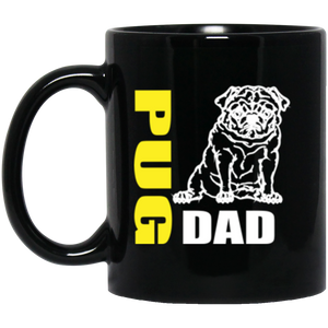 Pug Dad 11 oz. Black Mug