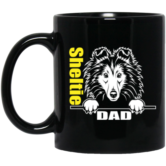 Sheltie Dad 11 oz. Black Mug