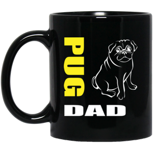 Pug Dad(3) 11 oz. Black Mug