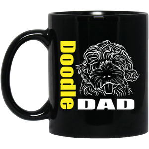 Doodle Dad Face 11 oz. Black Mug