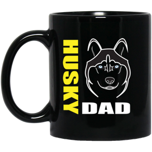 Husky Dad 11 oz. Black Mug