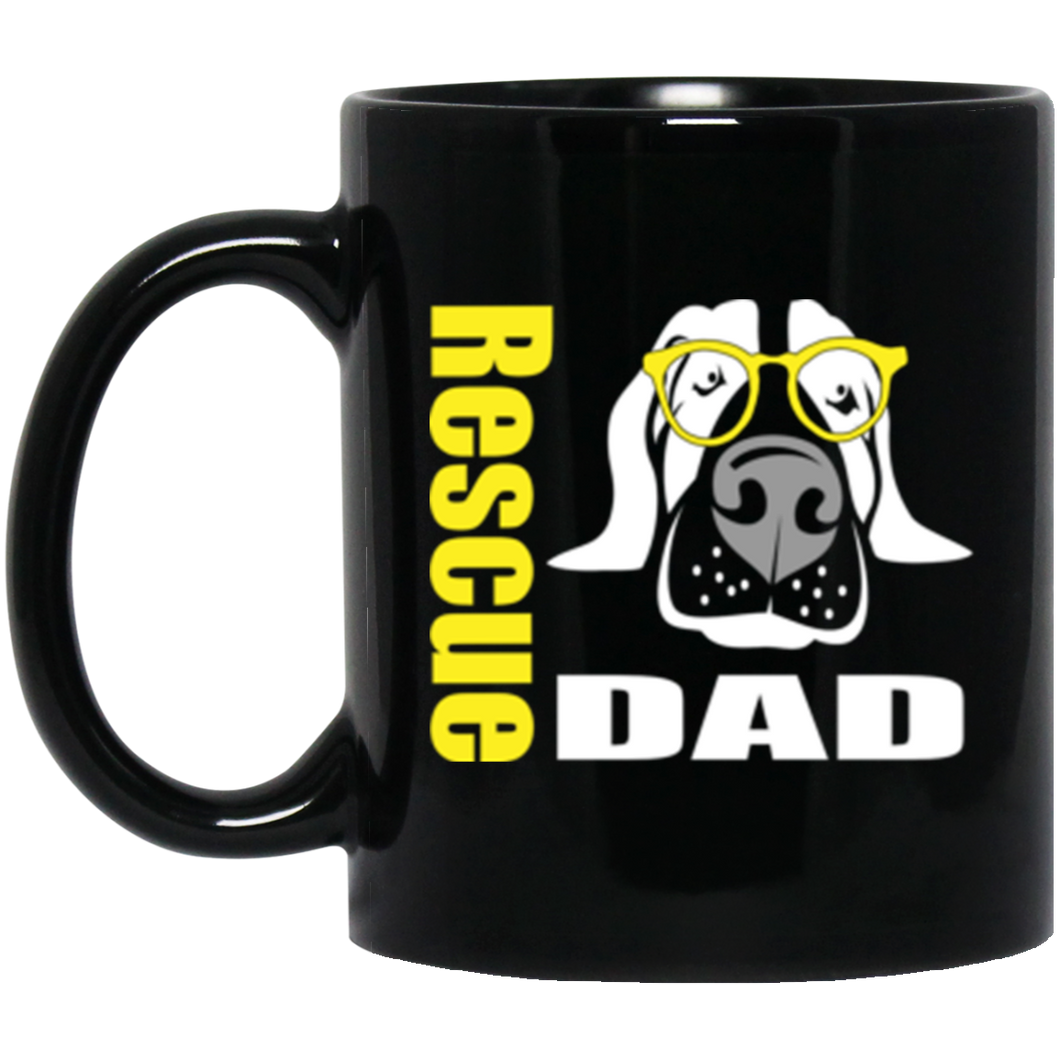 Rescue Dad with Glasses 11 oz. Black Mug