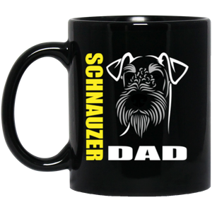 Schnauzer Dad 11 oz. Black Mug