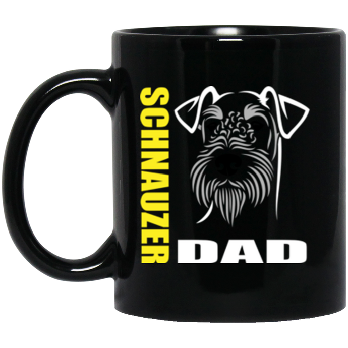 Schnauzer Dad 11 oz. Black Mug