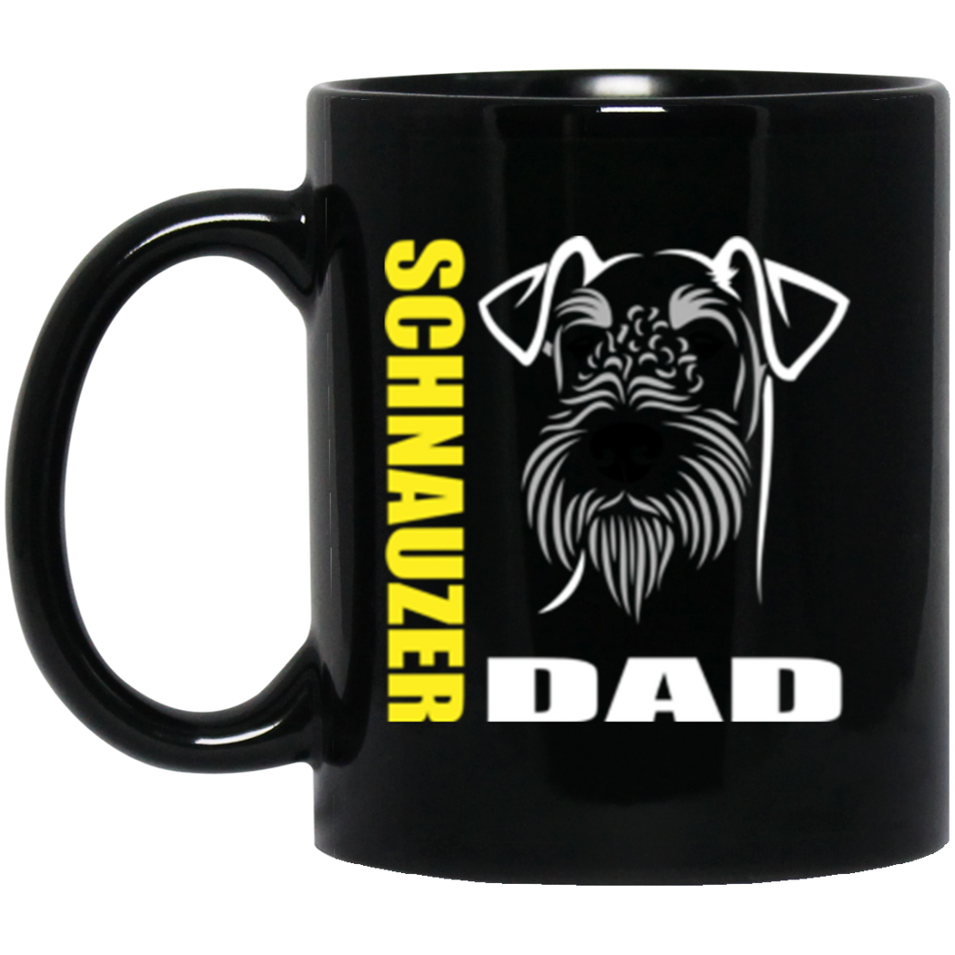 Schnauzer Dad 11 oz. Black Mug