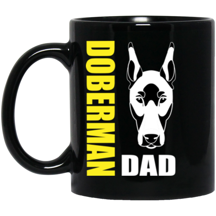 Doberman Dad 11 oz. Black Mug