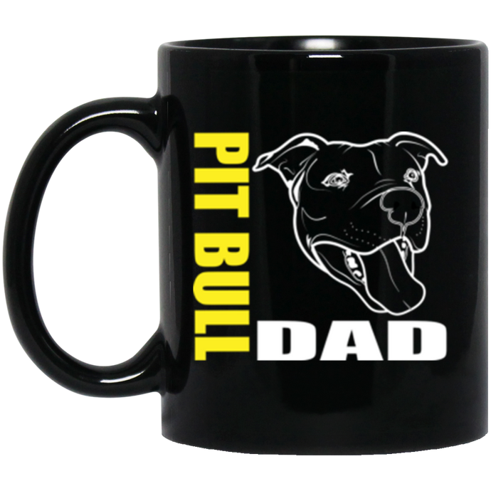 Pit Bull Dad 11 oz. Black Mug
