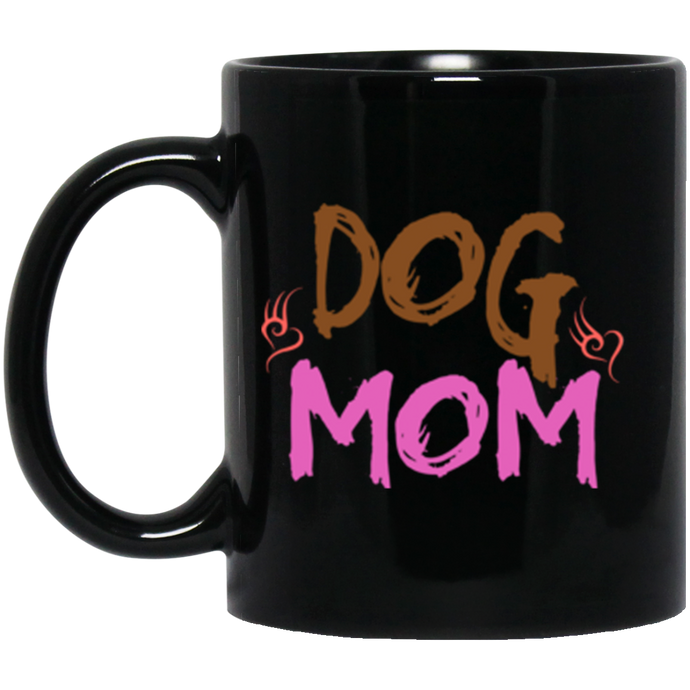 Dog Mom 11 oz. Black Mug