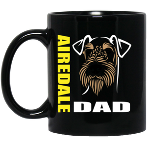 Airedale Dad 1  11 oz. Black Mug