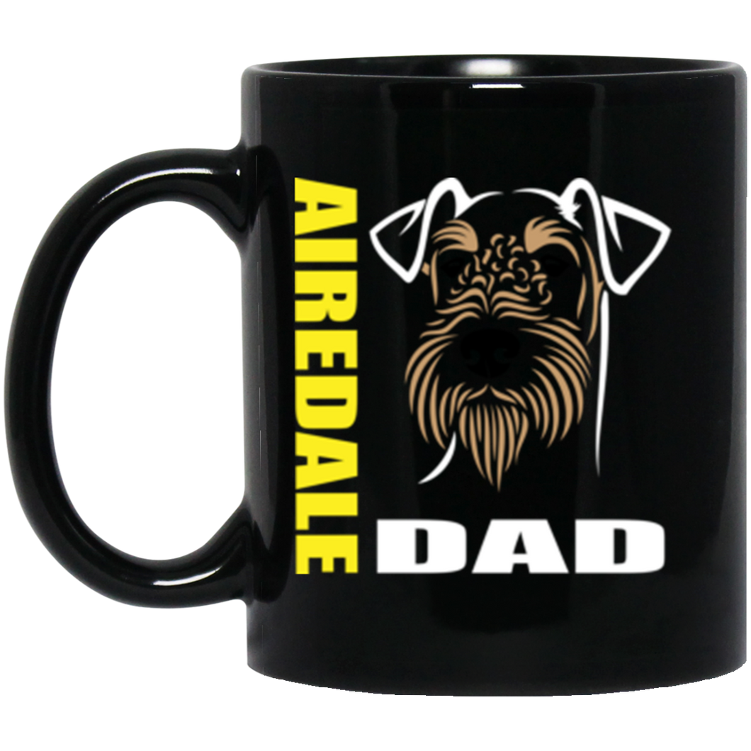 Airedale Dad 1  11 oz. Black Mug