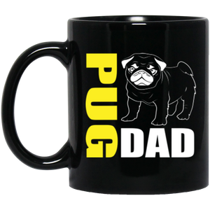 Pug Dad(2) 11 oz. Black Mug