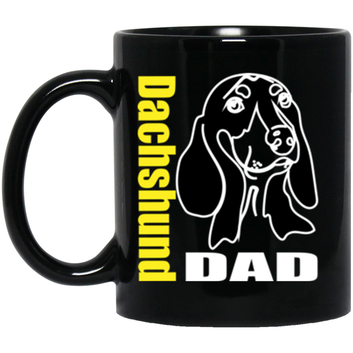 Dachshund Dad 11 oz. Black Mug