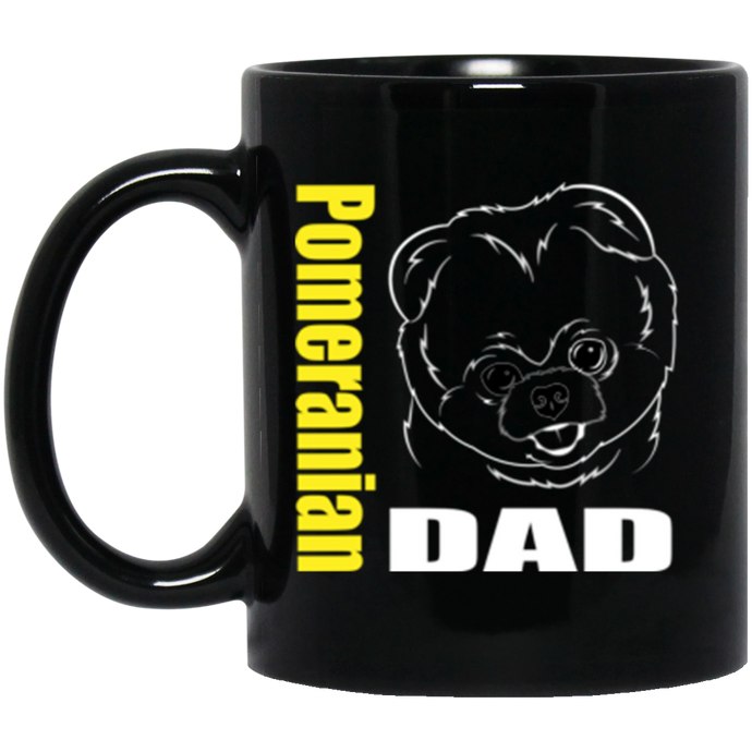 Pomeranian Dad 11 oz. Black Mug