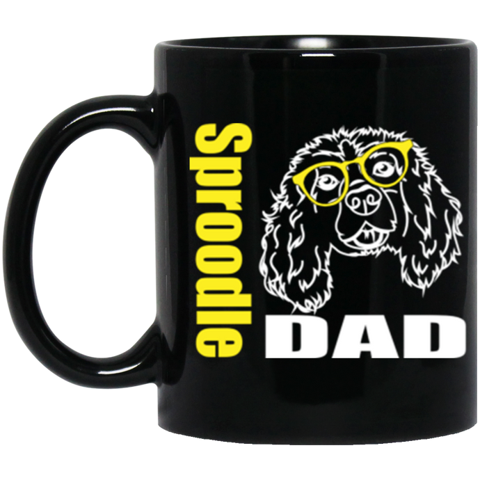Sproodle Dad with Glasses 11 oz. Black Mug