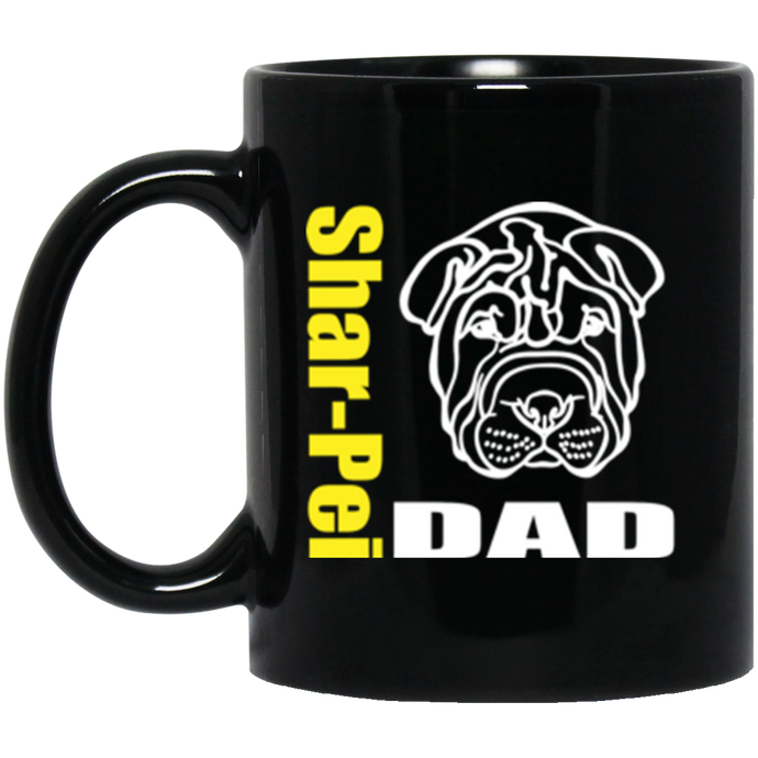 Shar-Pei Dad 11 oz. Black Mug