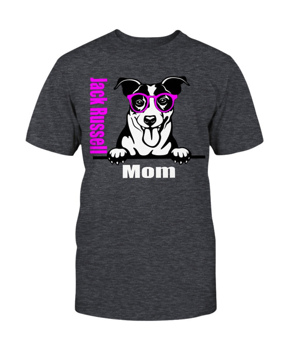 Jack Russell Mom with glasses Bella + Canvas Unisex T-Shirt