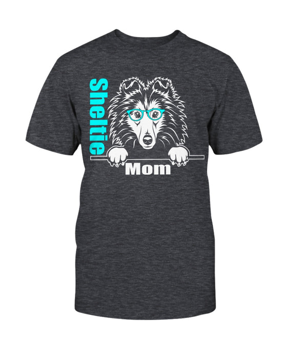 Sheltie Mom with glasses Bella + Canvas Unisex T-Shirt