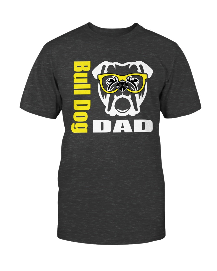 Bull Dog with Glasses Dog Dad Unisex T-Shirt