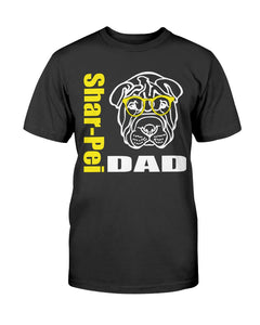 Shar-Pei Dad with glasses Bella + Canvas Unisex T-Shirt