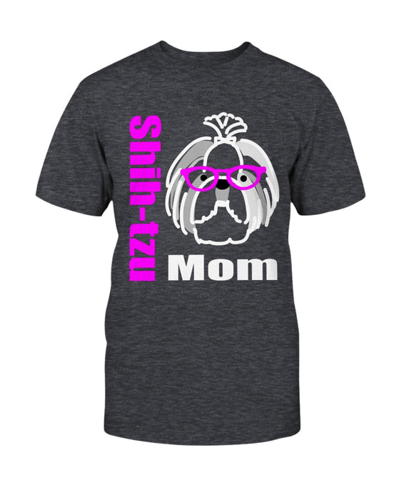 Shih-tzu Mom with glasses Bella + Canvas Unisex T-Shirt