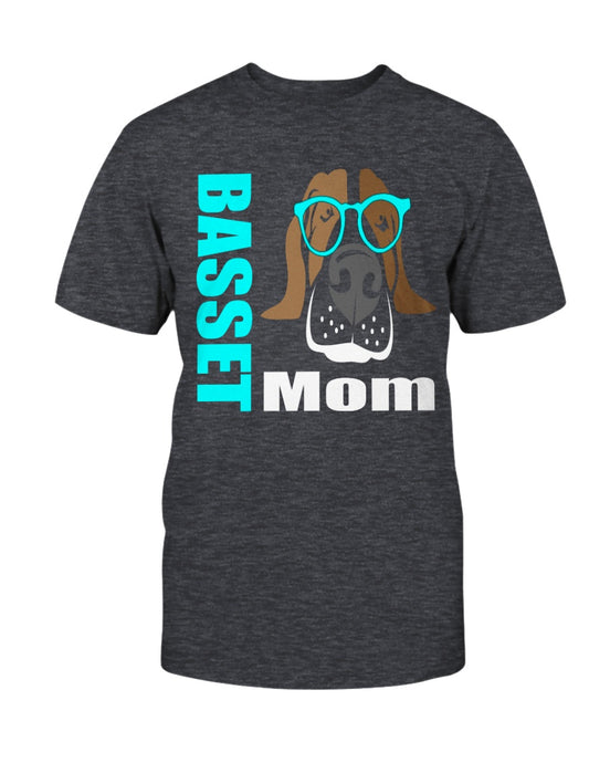 Basset with Glasses Dog Mom Unisex T-Shirt