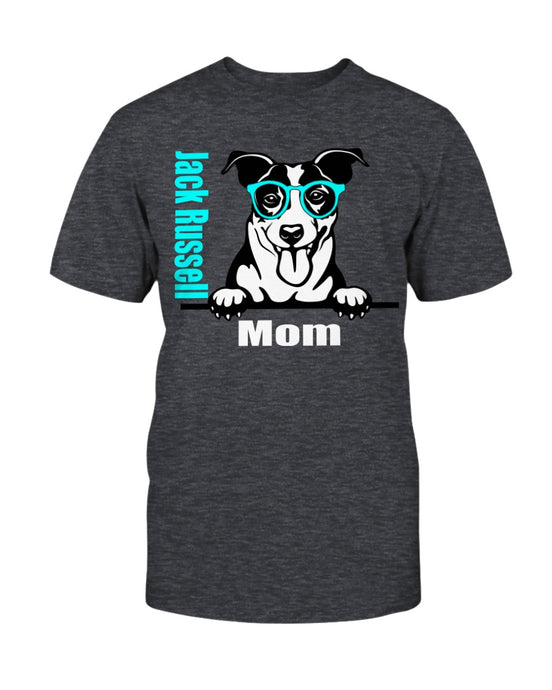Jack Russell Mom with glasses Bella + Canvas Unisex T-Shirt