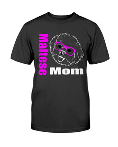 Maltese Mom with glasses Bella + Canvas Unisex T-Shirt
