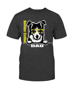 Border Collie with Glasses Dog Dad Unisex T-Shirt